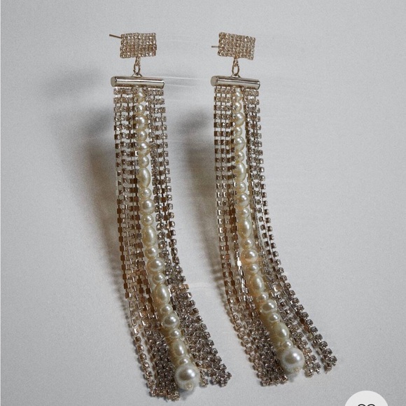 NWT Mango Crystal Cascade Earrings - Picture 13 of 16